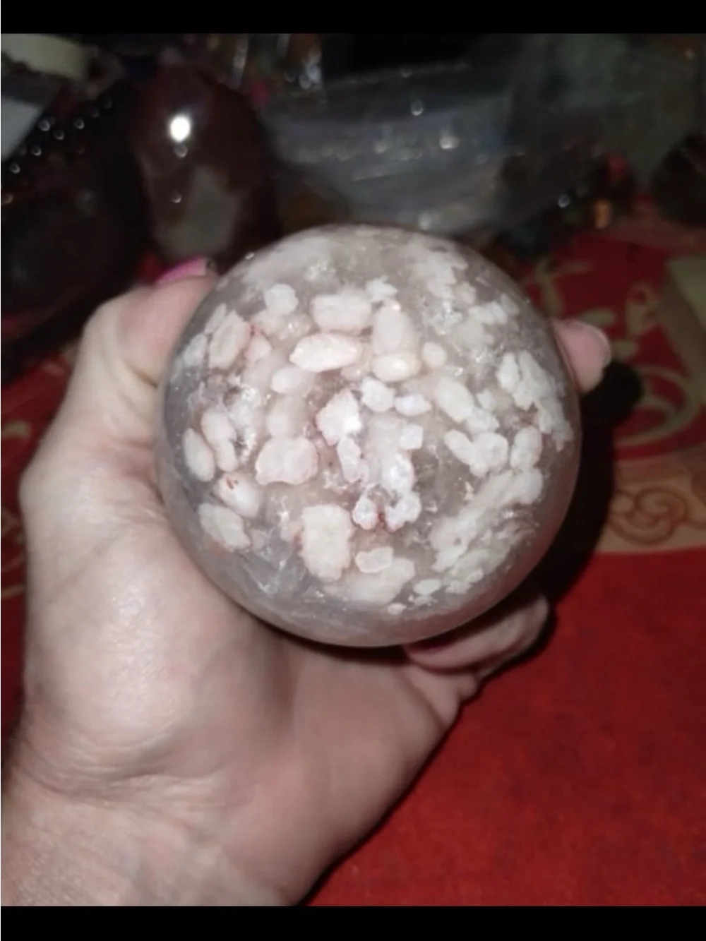 Pink amethyst sphere
